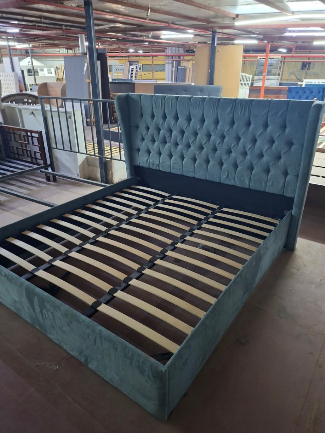 King Bed Frame Tufted Wingback 3