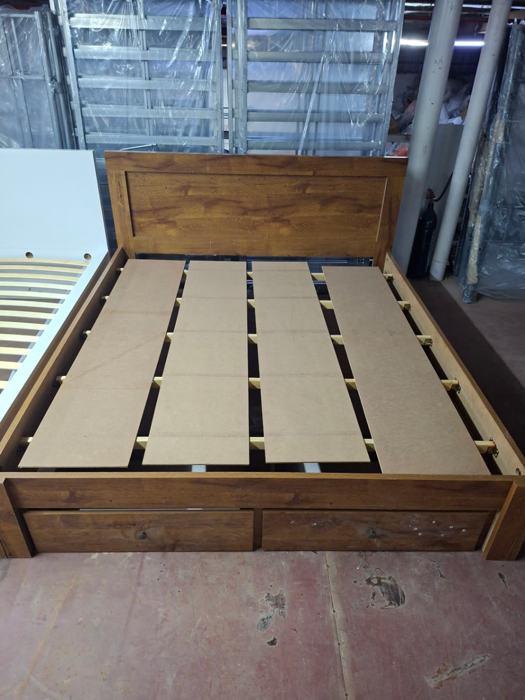 Queen Bed Frame with Storage Drawers