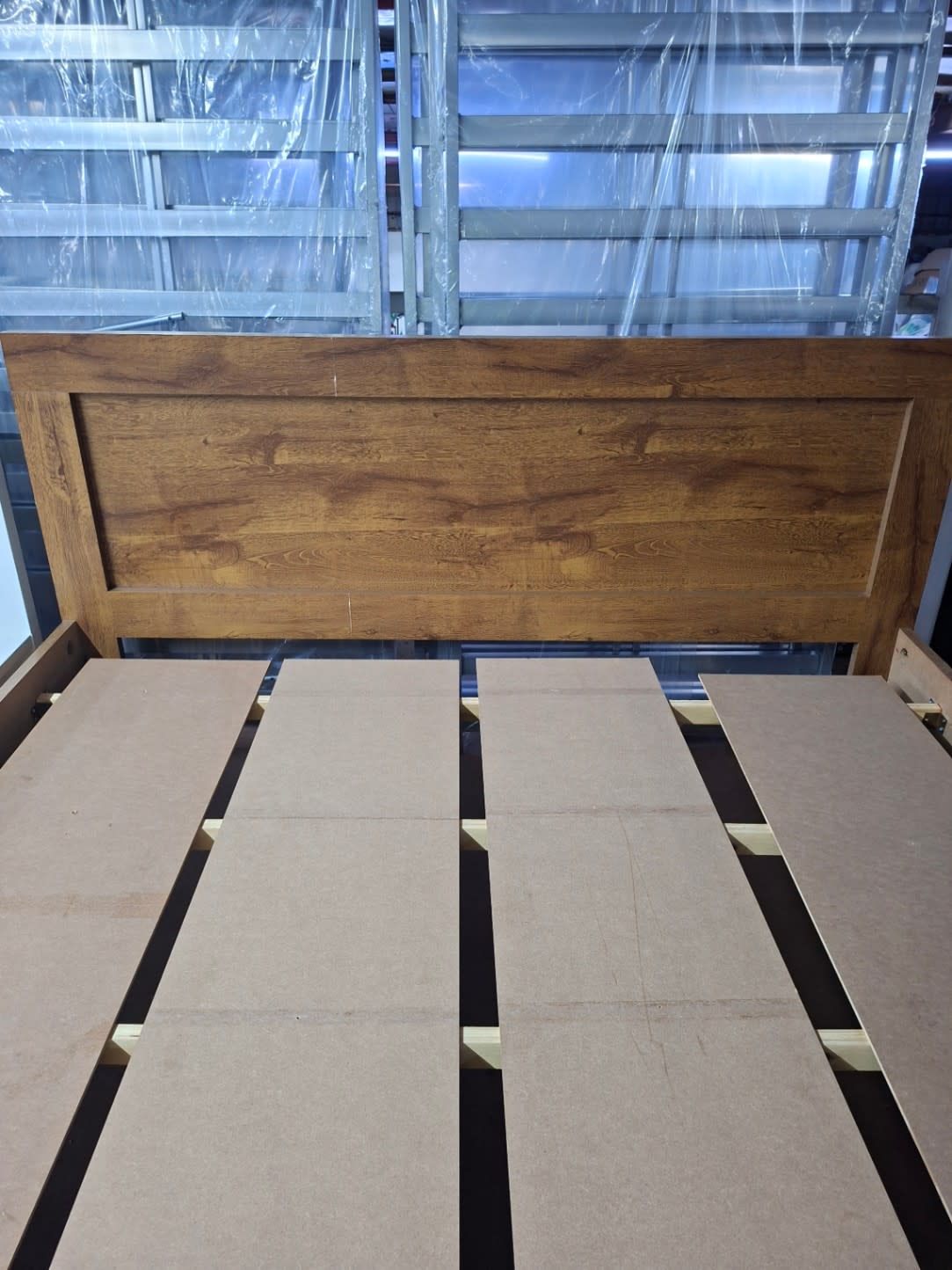Bufaisal barcode label for used queen bed frame with storage drawers Shop D Ajman