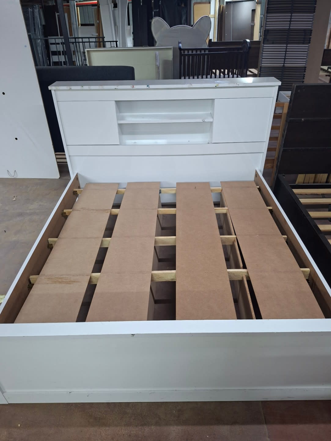 Bed Frame with Storage Headboard