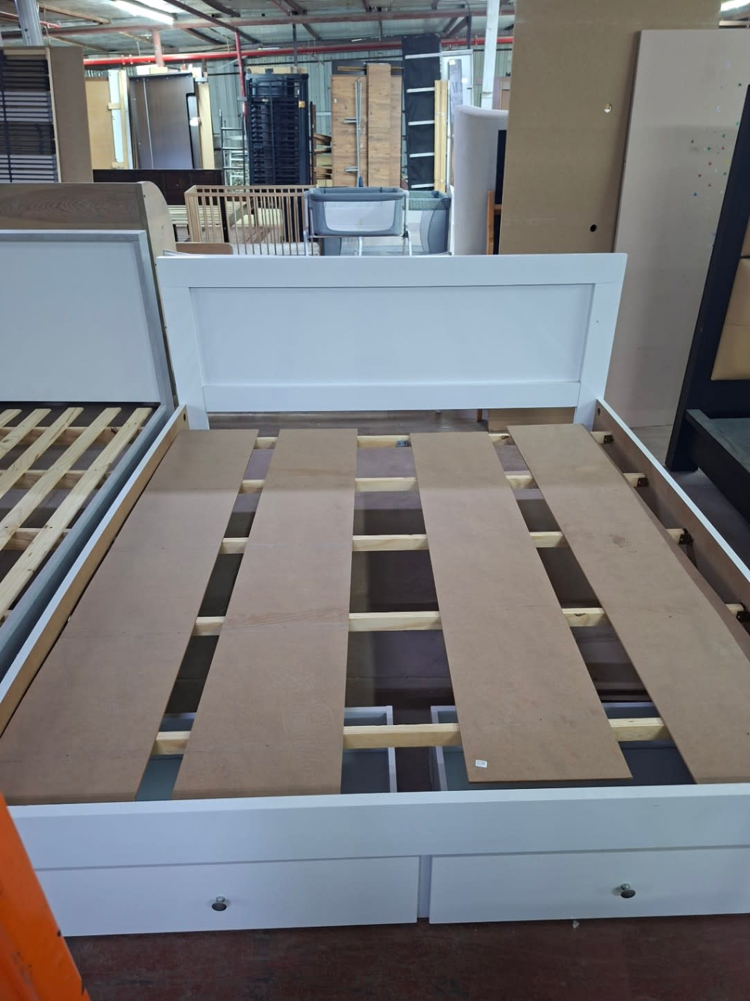 Queen Bed Frame with Storage Drawers