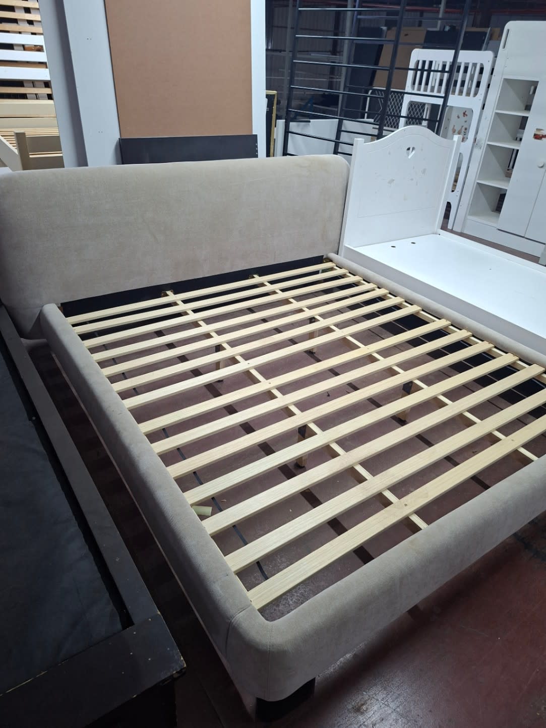 Upholstered Bed Frame with Slatted Base 2