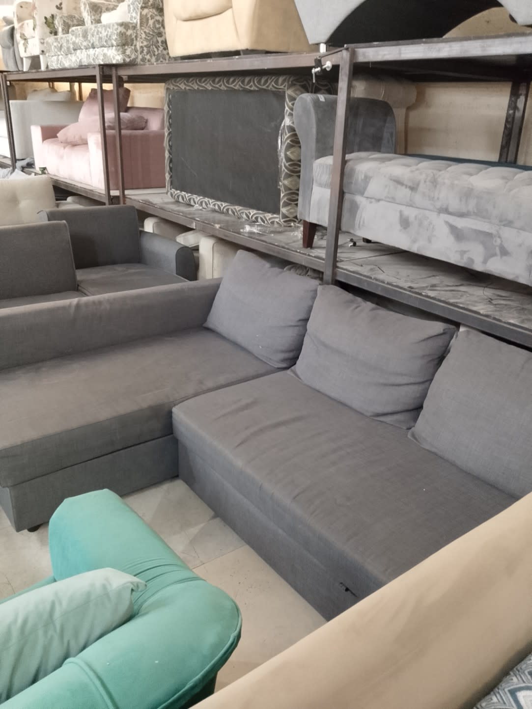 L-Shape Sofa cum bed 3