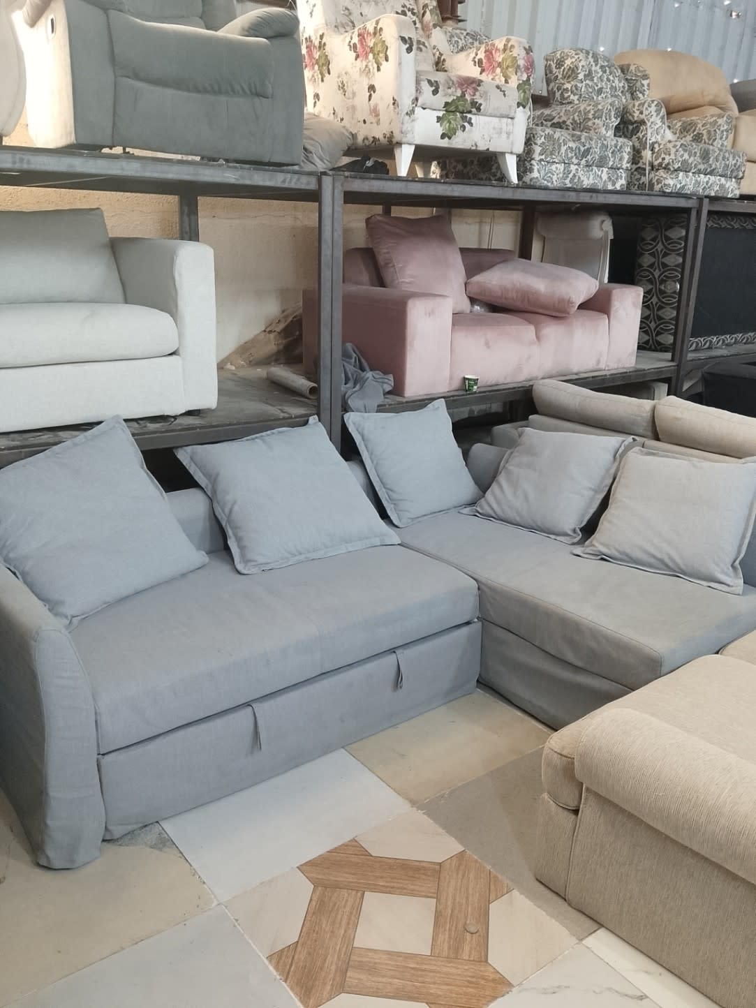 L-Shape sofa Cum Bed
