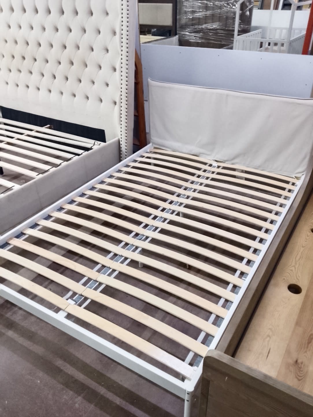 Queen Bed Frame with Upholstered Headboard 2