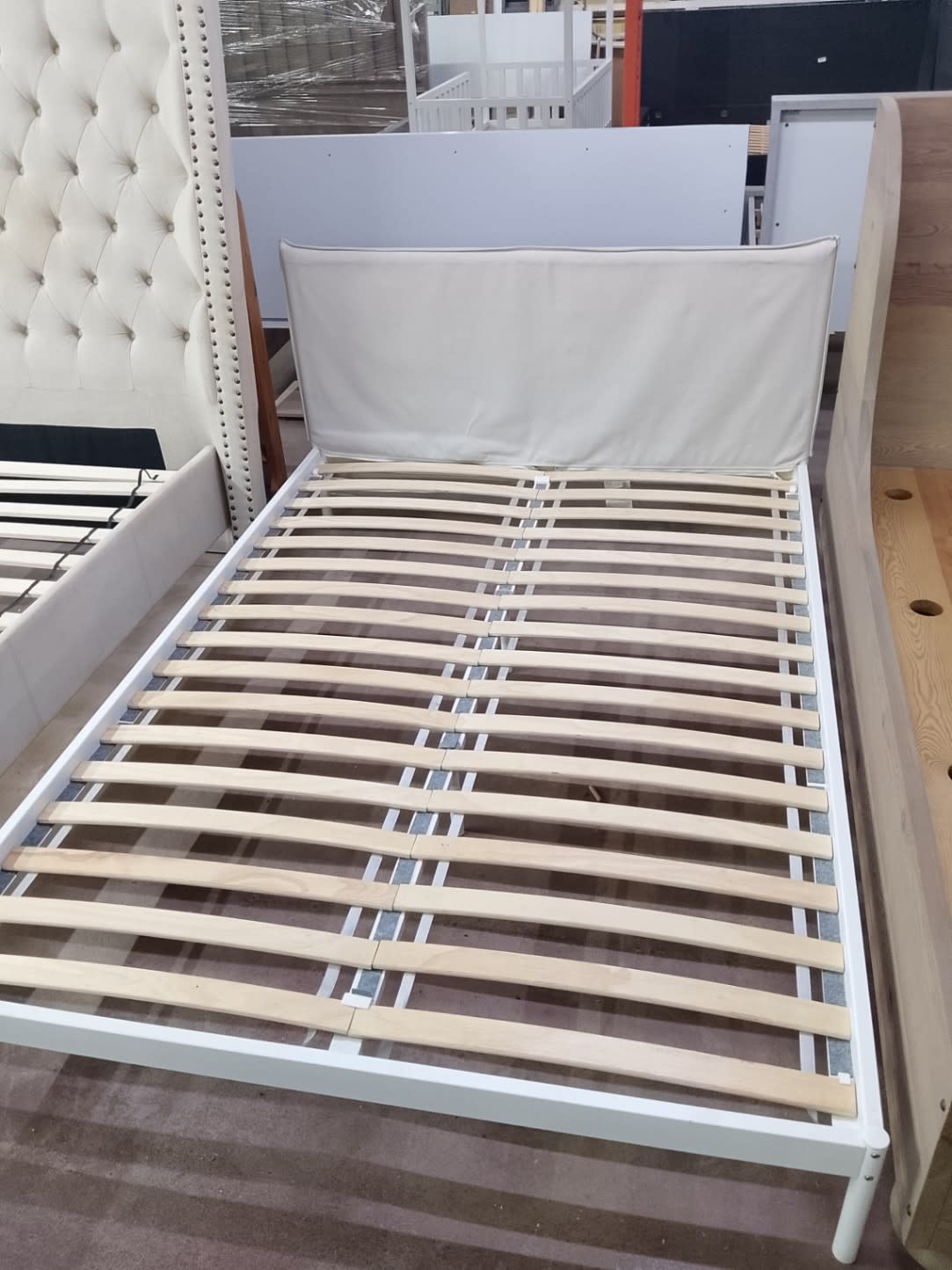 Queen Bed Frame with Upholstered Headboard 3