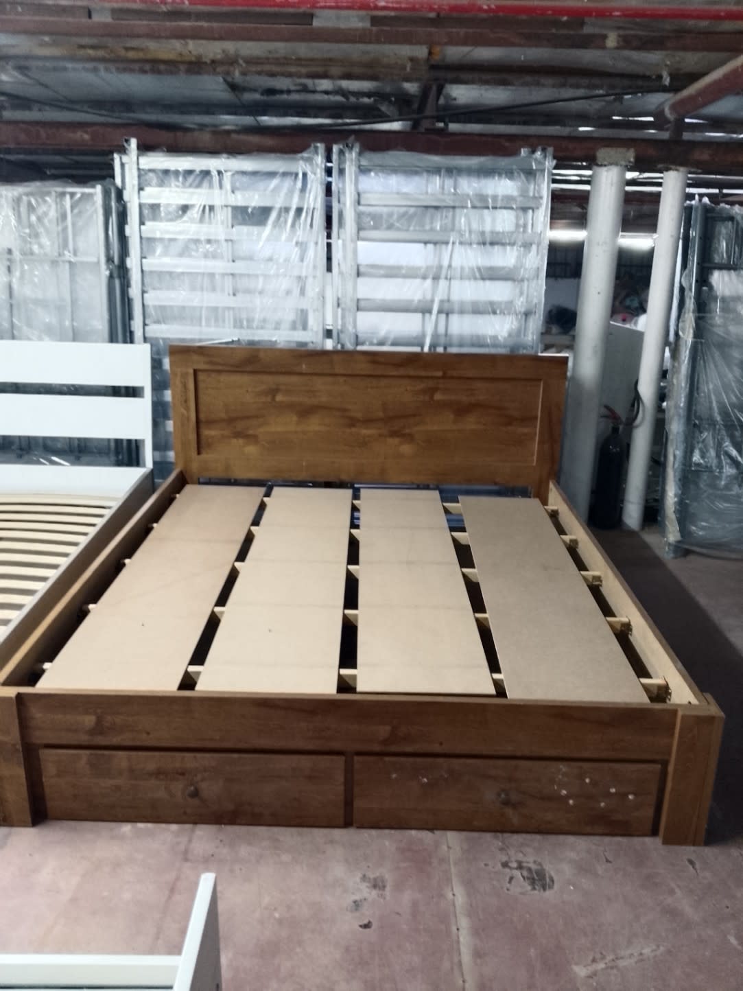 King Bed Frame with Storage Drawers