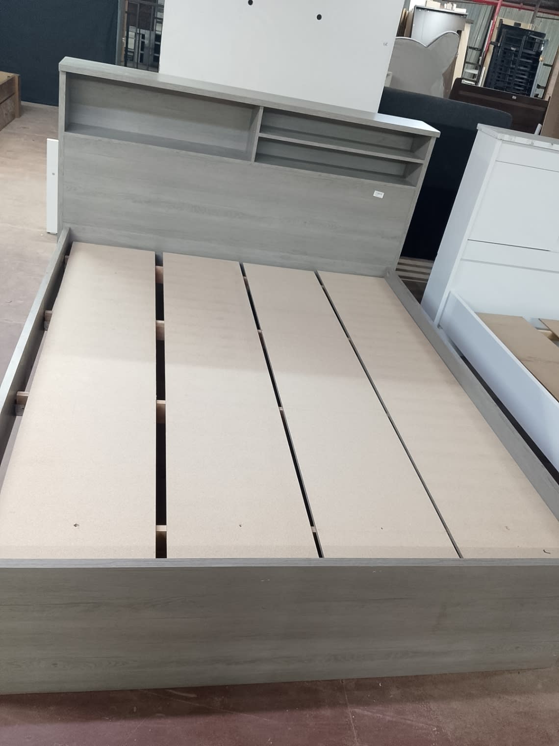Double Bed Frame with Storage Headboard
