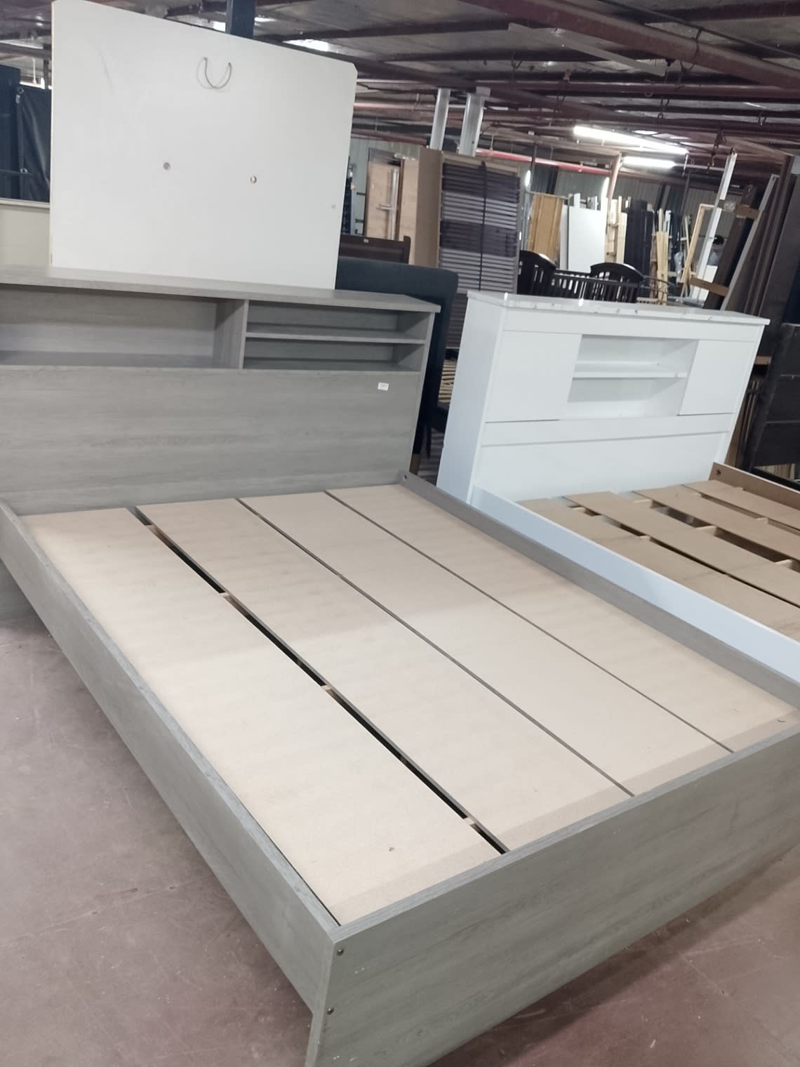 Double Bed Frame with Storage Headboard 2