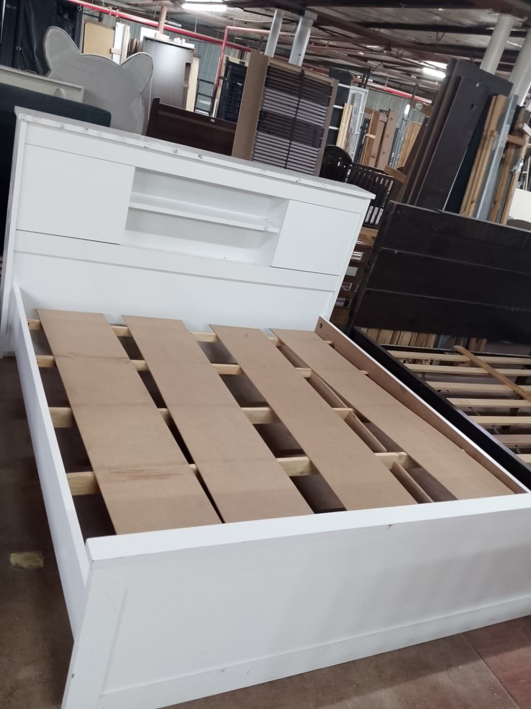 Queen Bed Frame with Storage Headboard