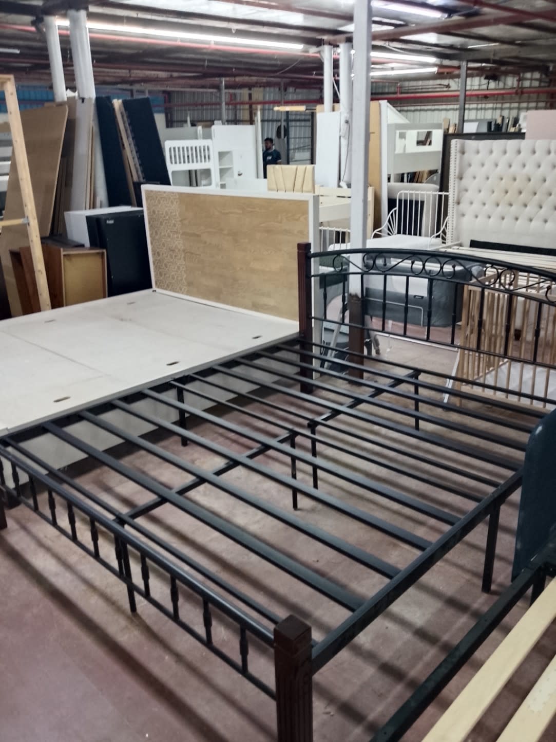 Metal Bed Frame with Scroll Headboard 3