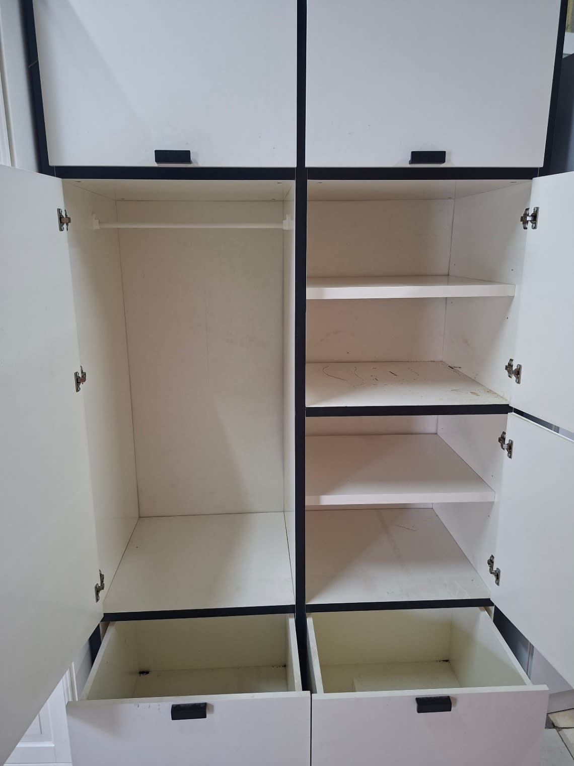 Double Wardrobe with Drawers and Shelves 3