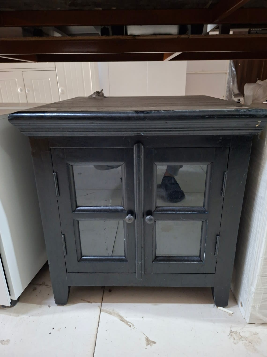 Two-Door Side Cabinet with Glass Panels
