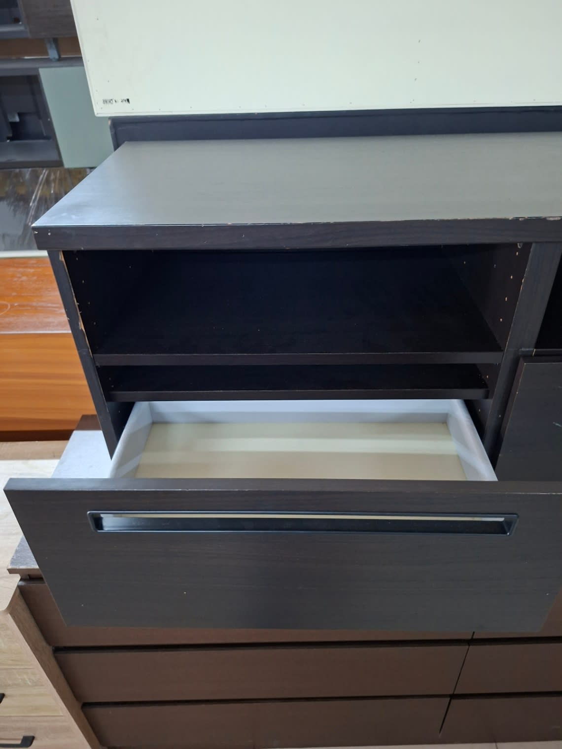 TV Stand with Drawers and Open Shelves 2