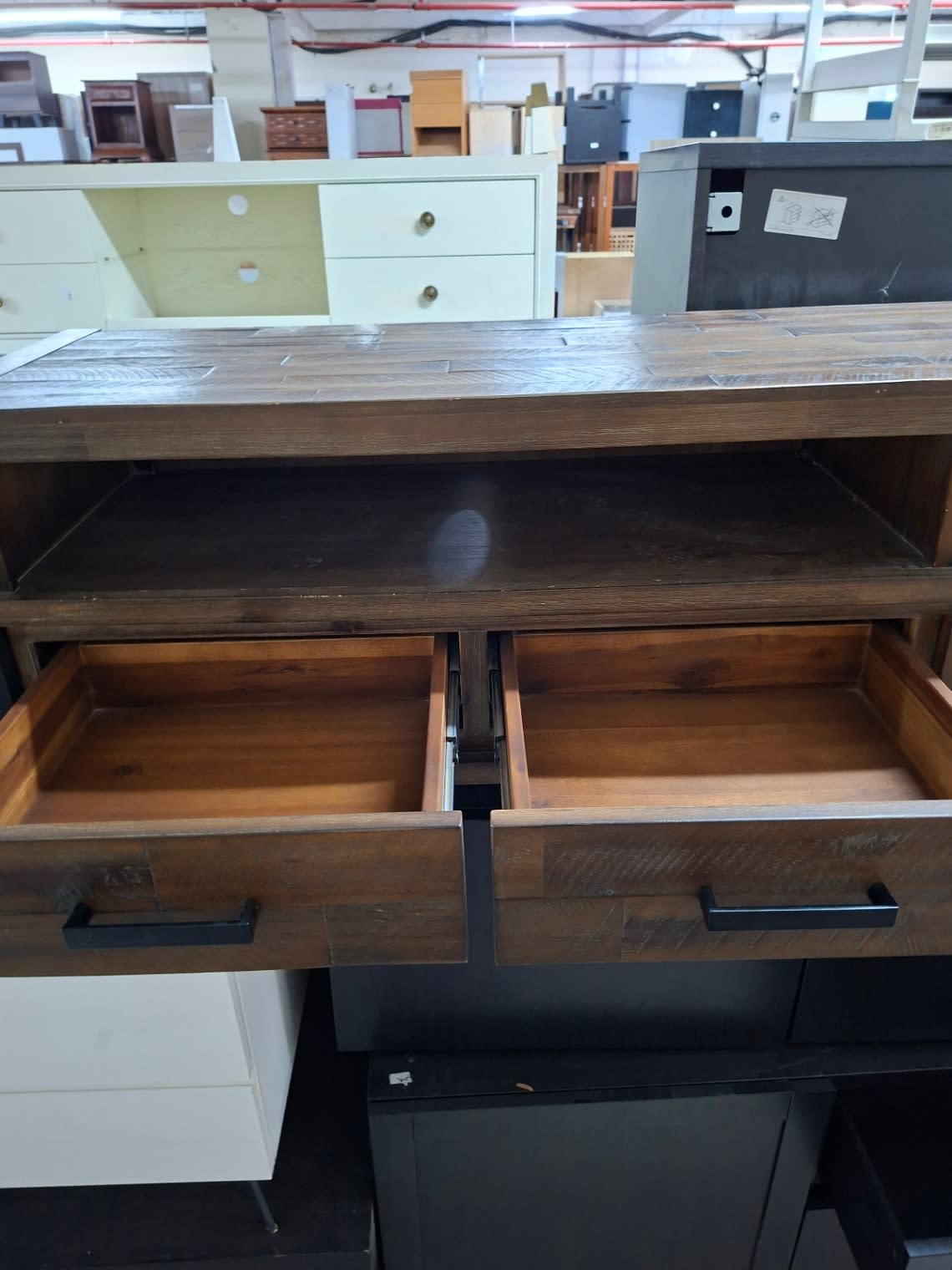 TV Stand with Drawers and Open Shelf 3