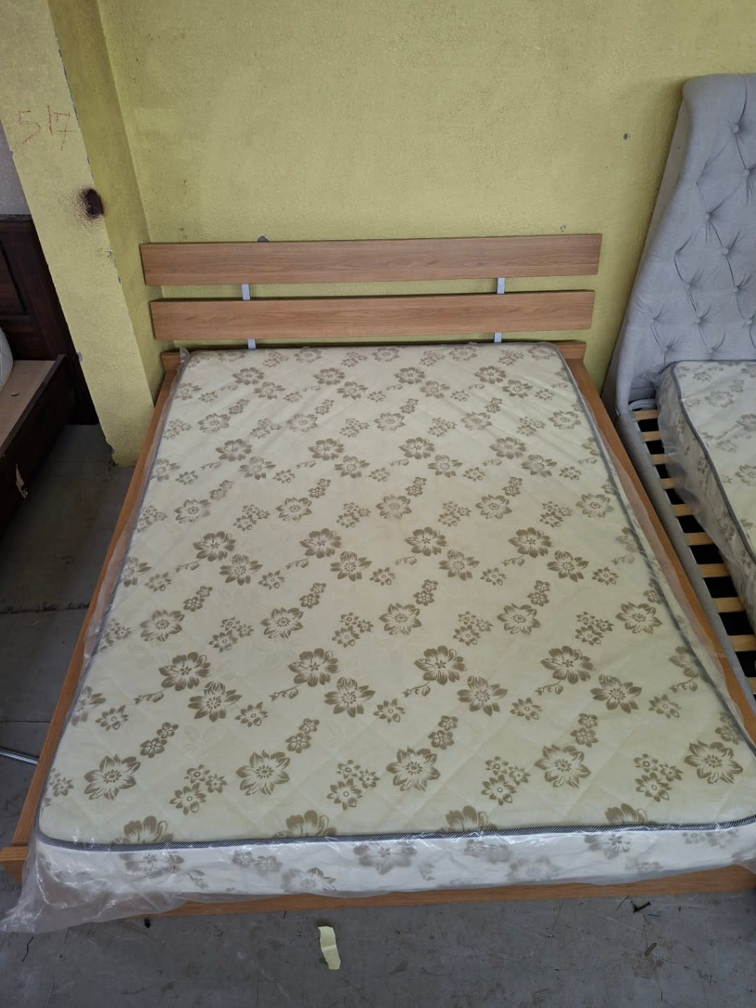 Queen Bed Frame with Mattress 2