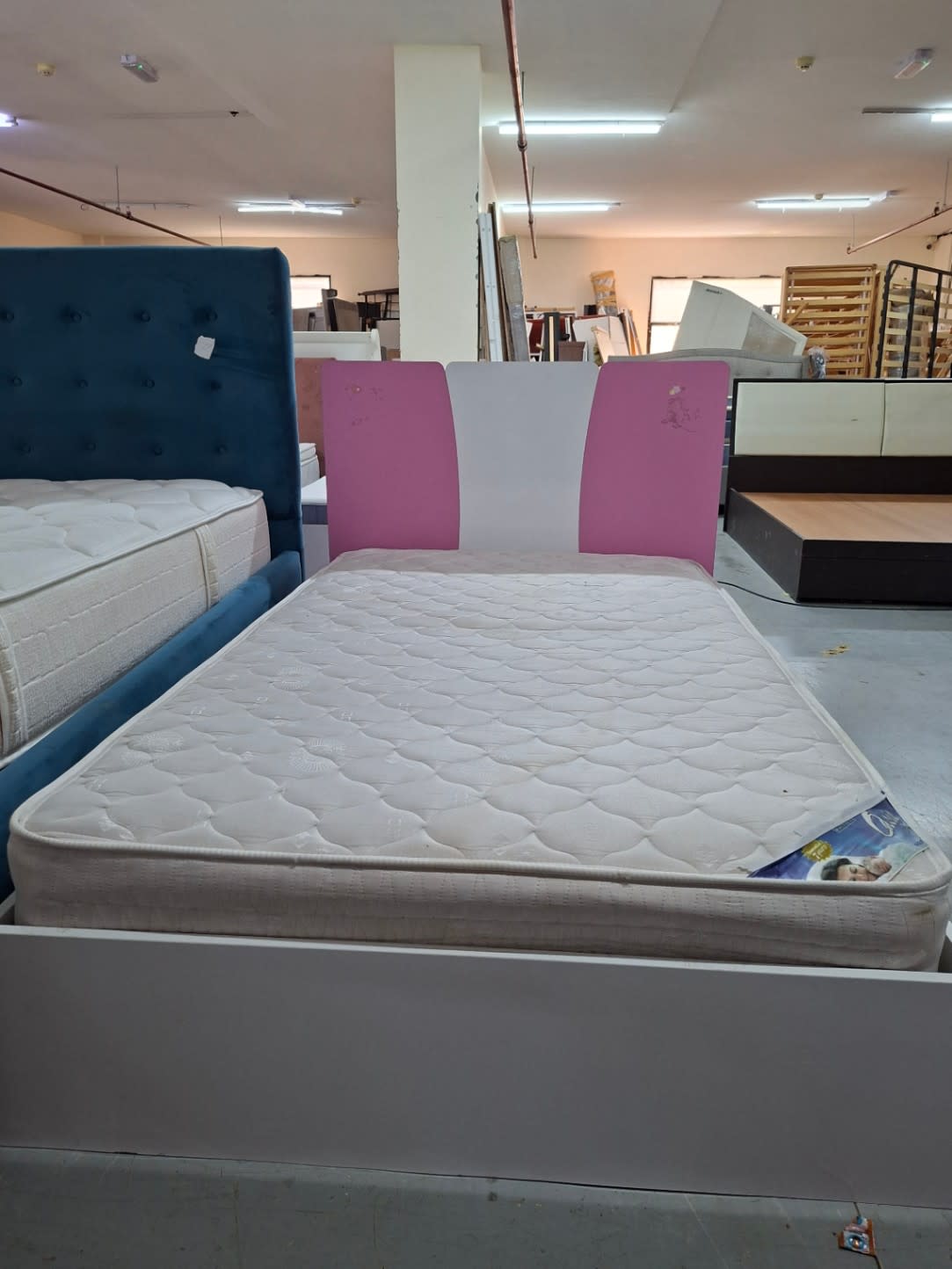 Kids Bed Frame with Headboard and Mattress