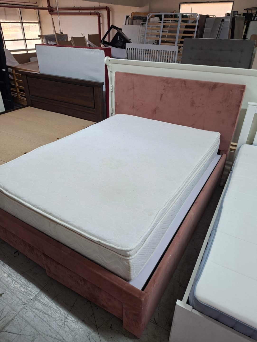Queen Bed Frame with Mattress 2