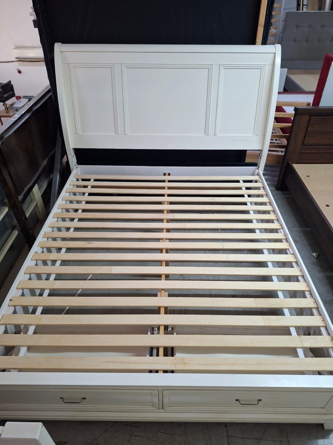 Sleigh Bed Frame with Storage Drawers