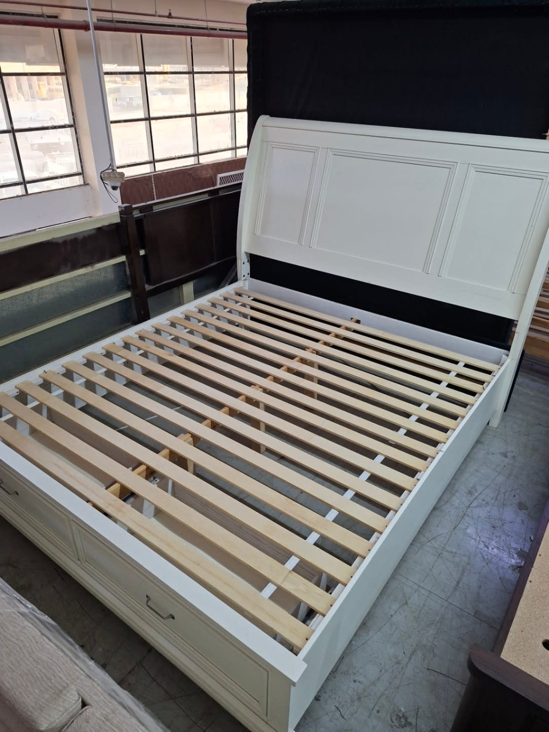 Sleigh Bed Frame with Storage Drawers 2