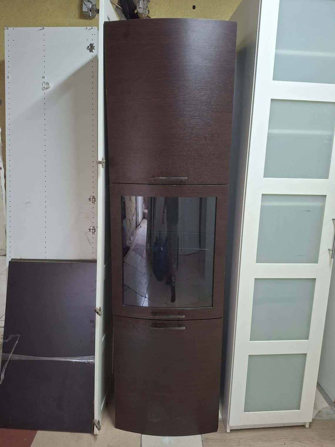 Tall Display Cabinet with Glass Door