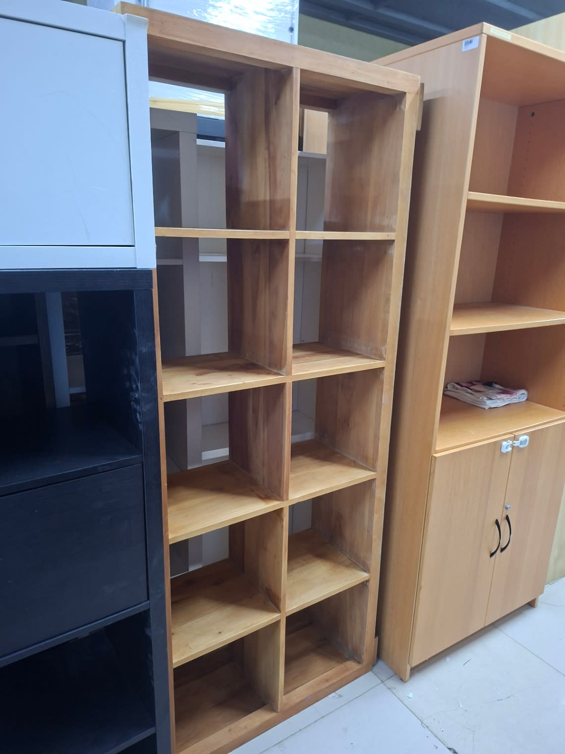 Tall Wood Cube Shelving Unit 2