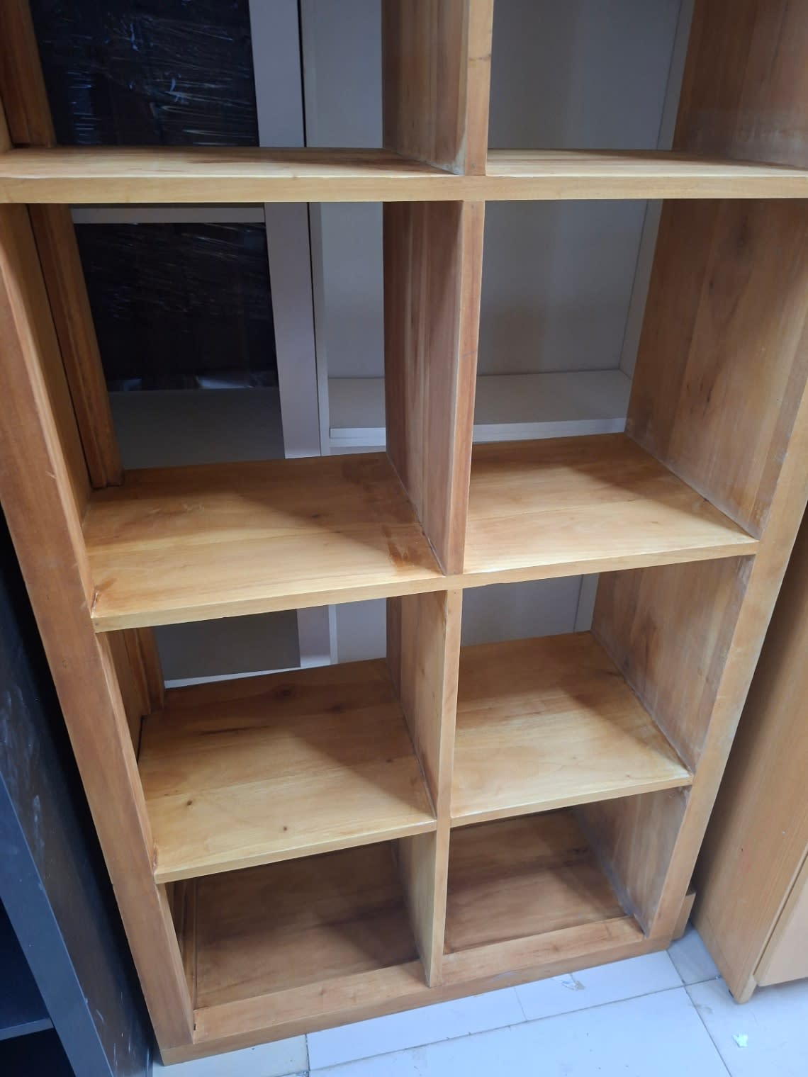 Tall Wood Cube Shelving Unit 3