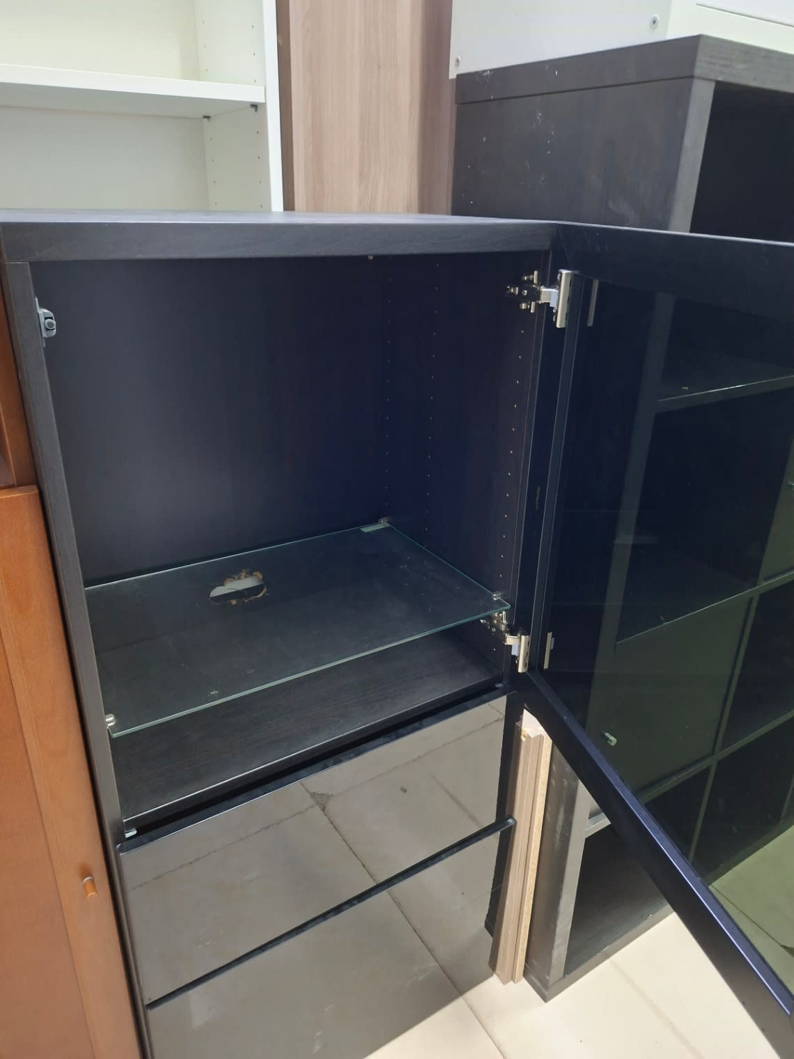 Storage Cabinet with Drawers and Glass Door 2