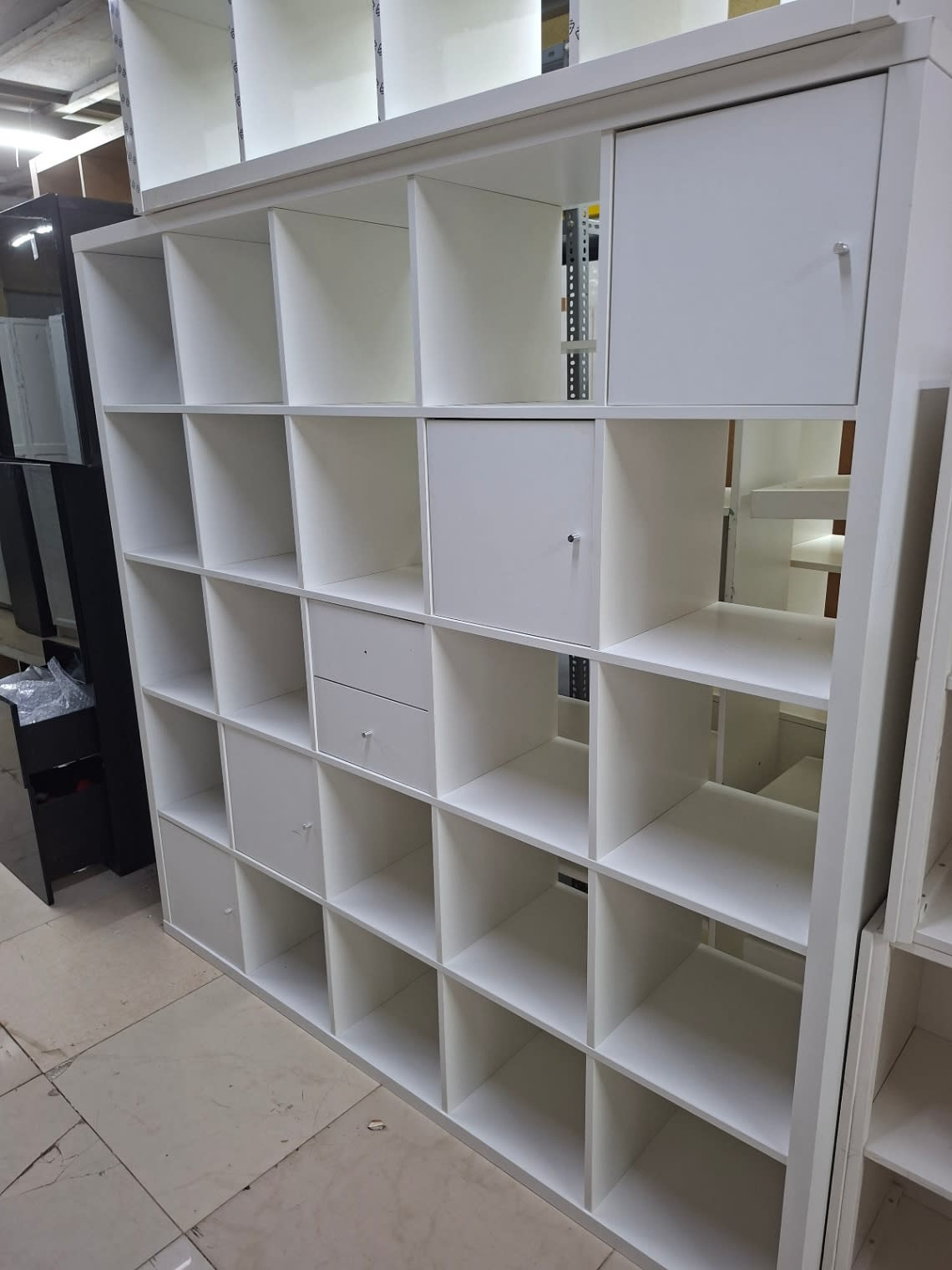 Large Cube Shelving Unit with Doors and Drawers