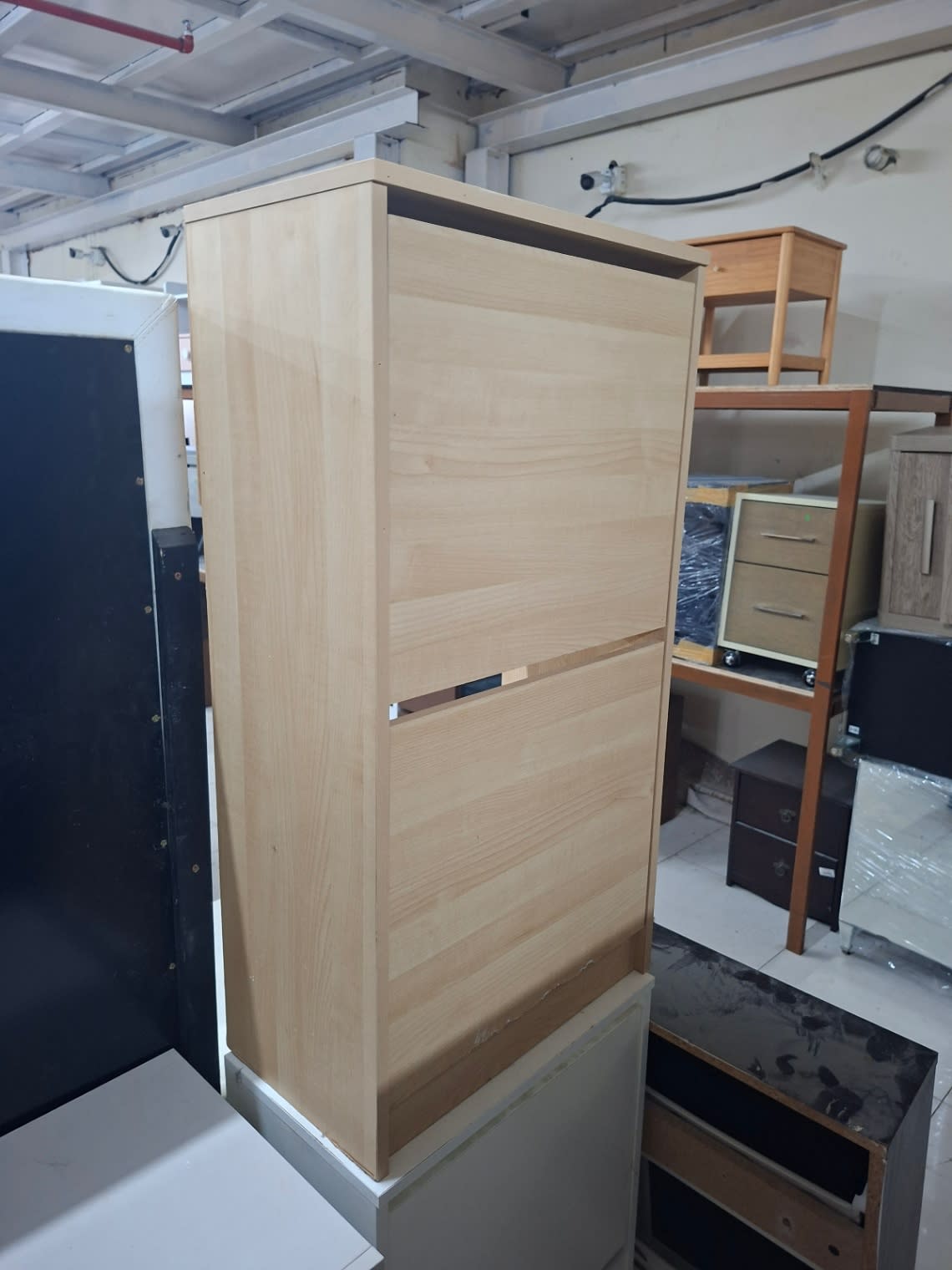 2-Tier Flip-Door Shoe Cabinet