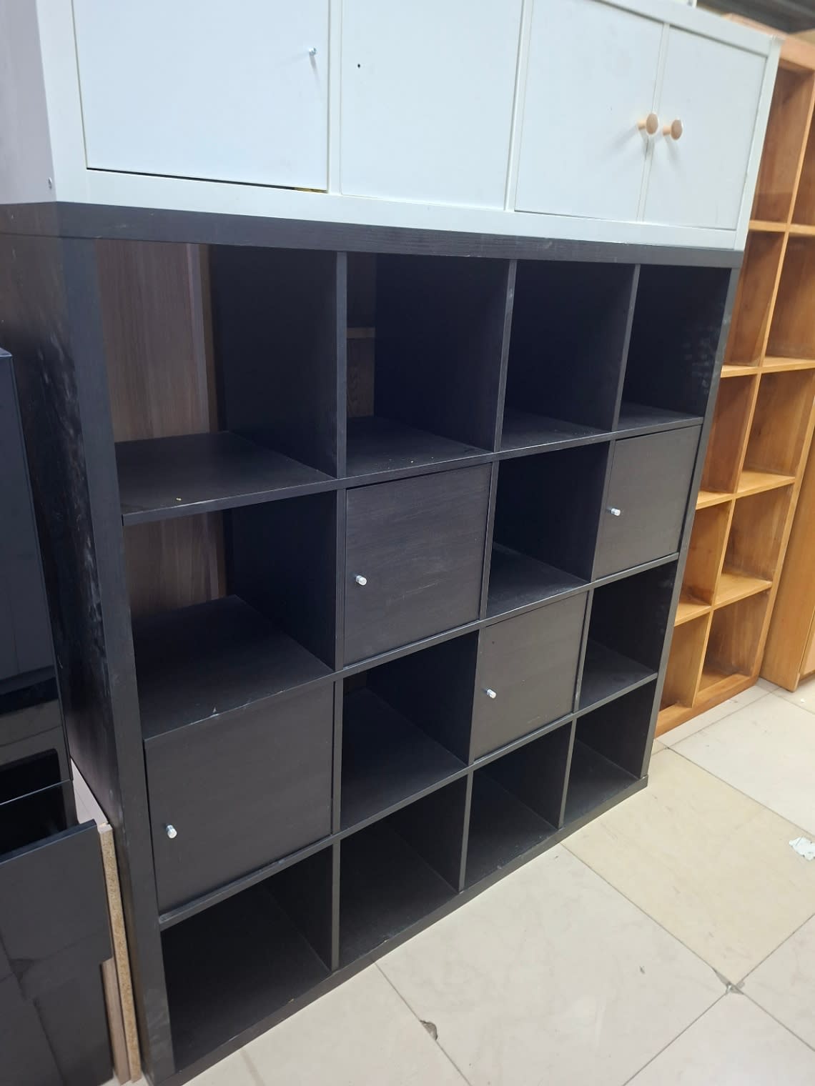 16-Cube Shelving Unit with Doors 3