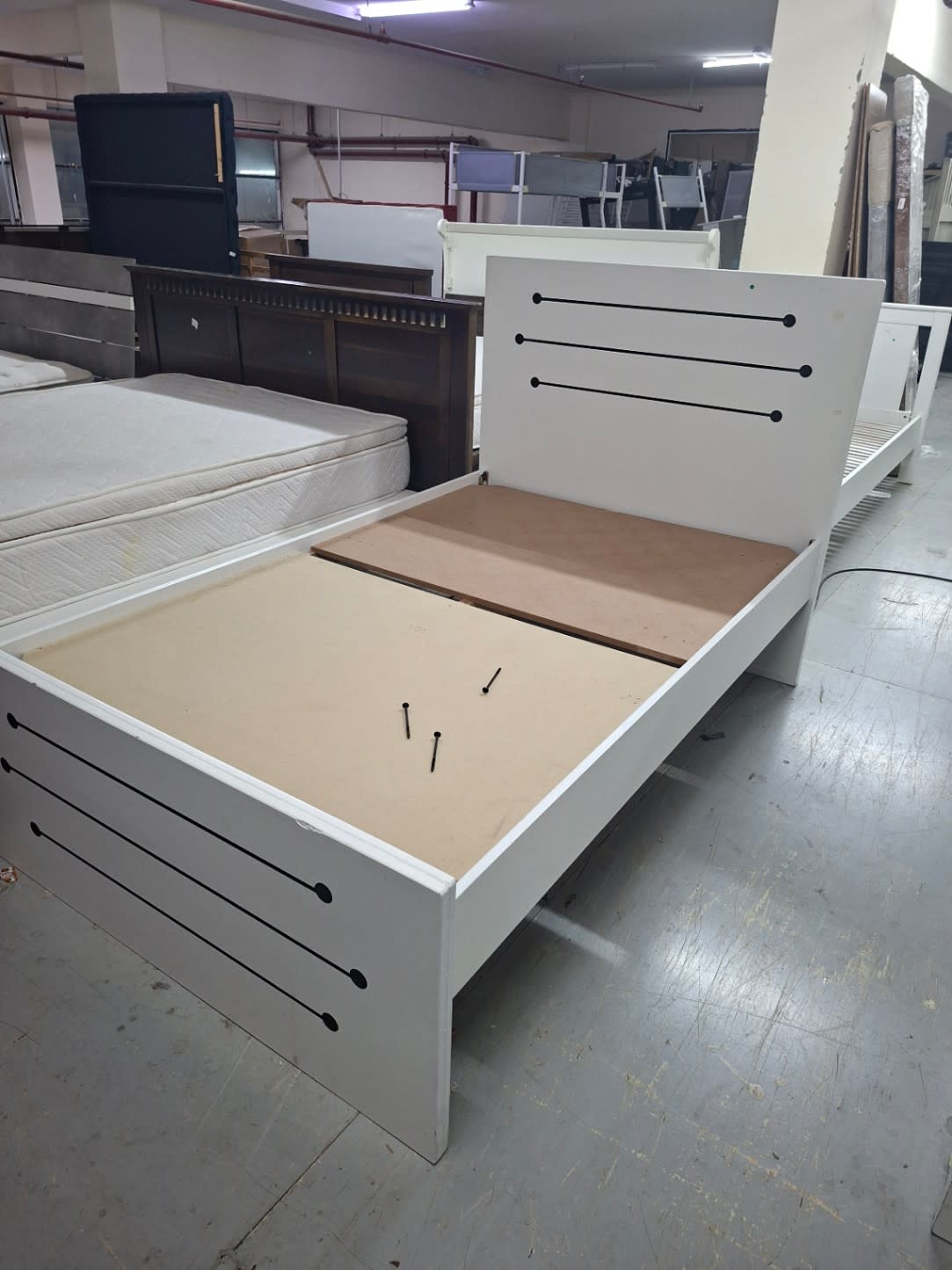 Single Bed Frame White 2