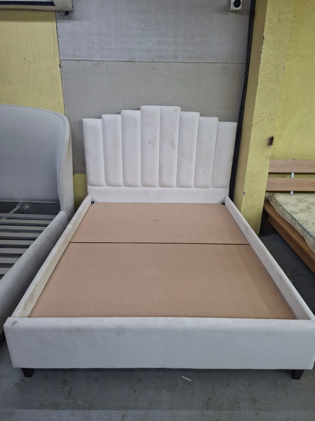Double Bed Frame with Fan Headboard