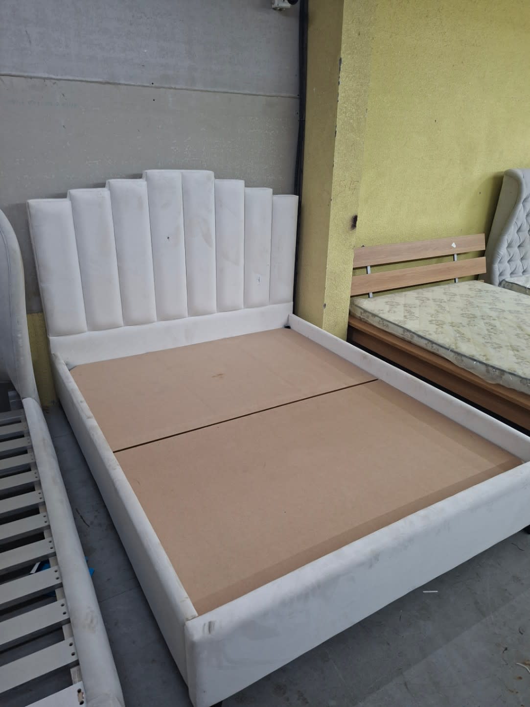 Double Bed Frame with Fan Headboard 2