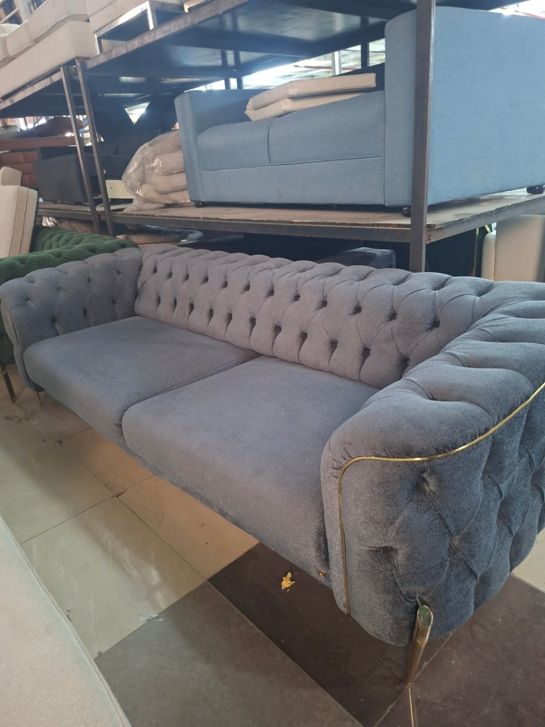 Chesterfield 3-Seater Sofa Grey