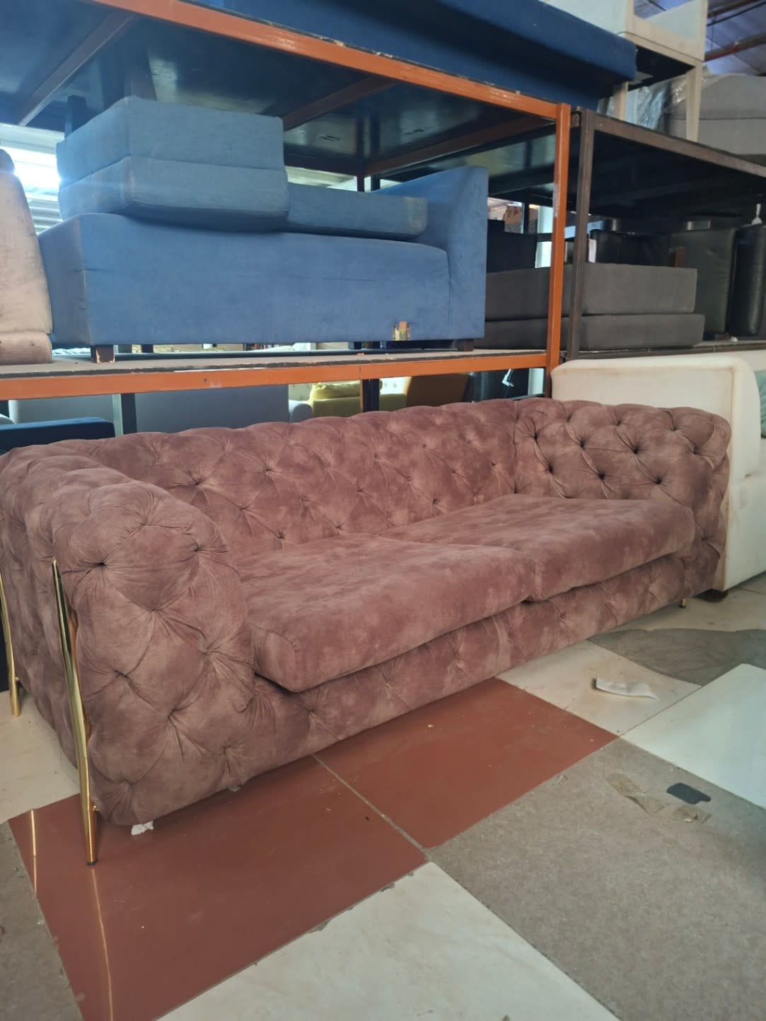 Chesterfield-Style 3-Seater Sofa