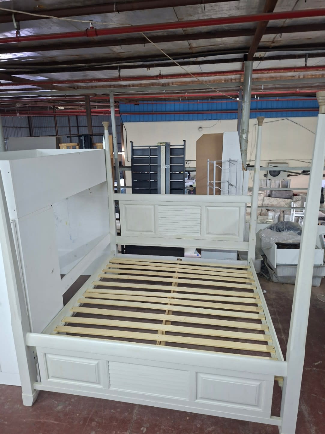 Four-Poster Bed Frame White