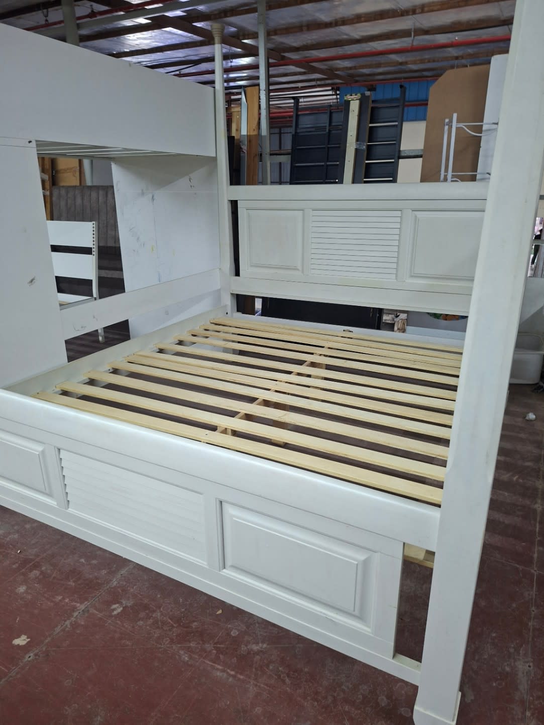 Four-Poster Bed Frame White 2