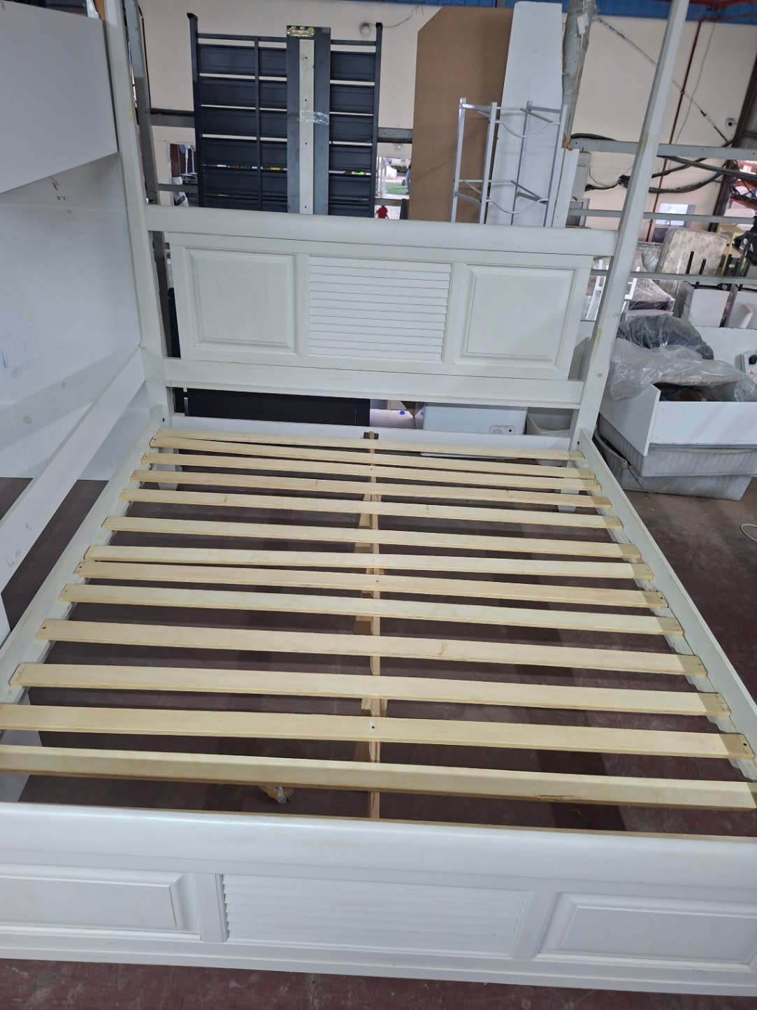 Four-Poster Bed Frame White 3