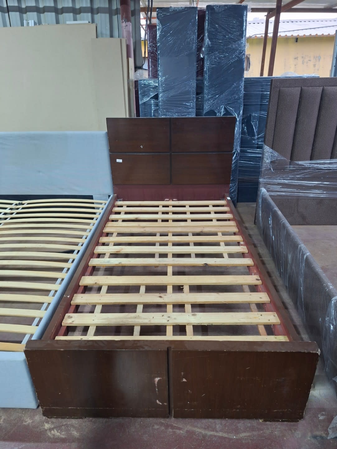 Single Bed Frame with Storage Drawers