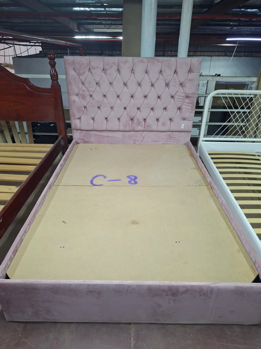 Double Bed Frame with Chesterfield Headboard