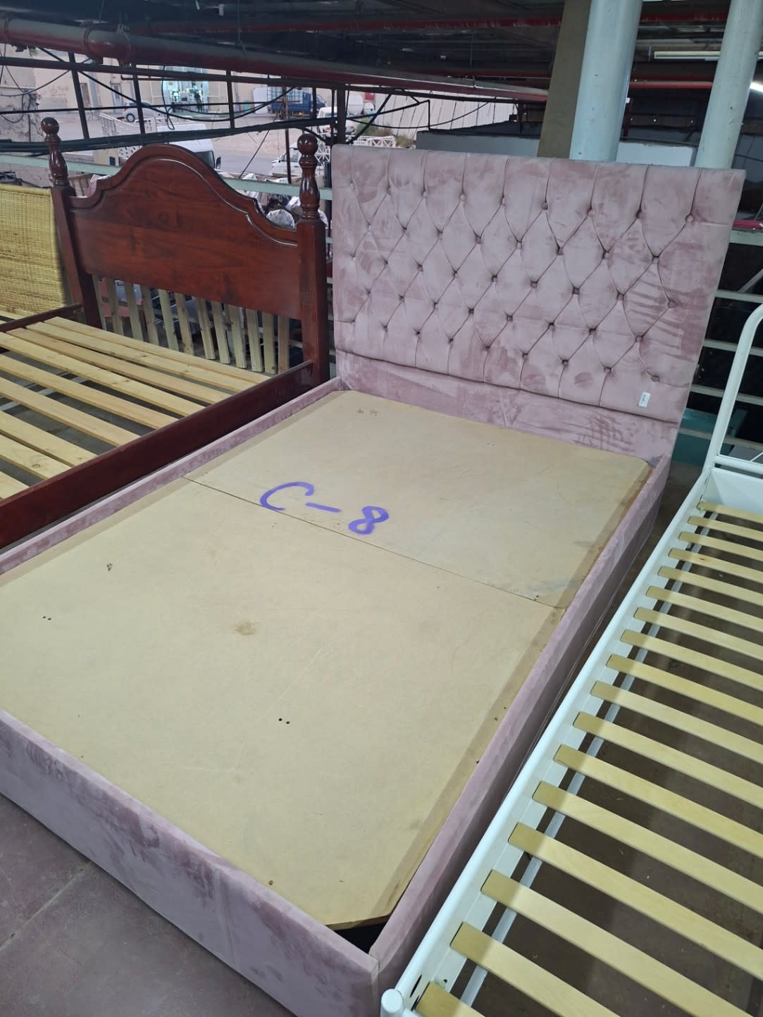Double Bed Frame with Chesterfield Headboard 2