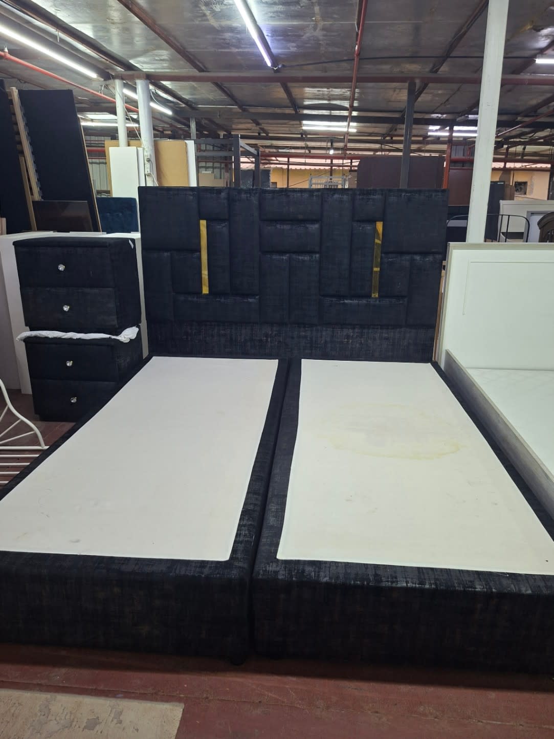 Double Bed Frame with Two Nightstands