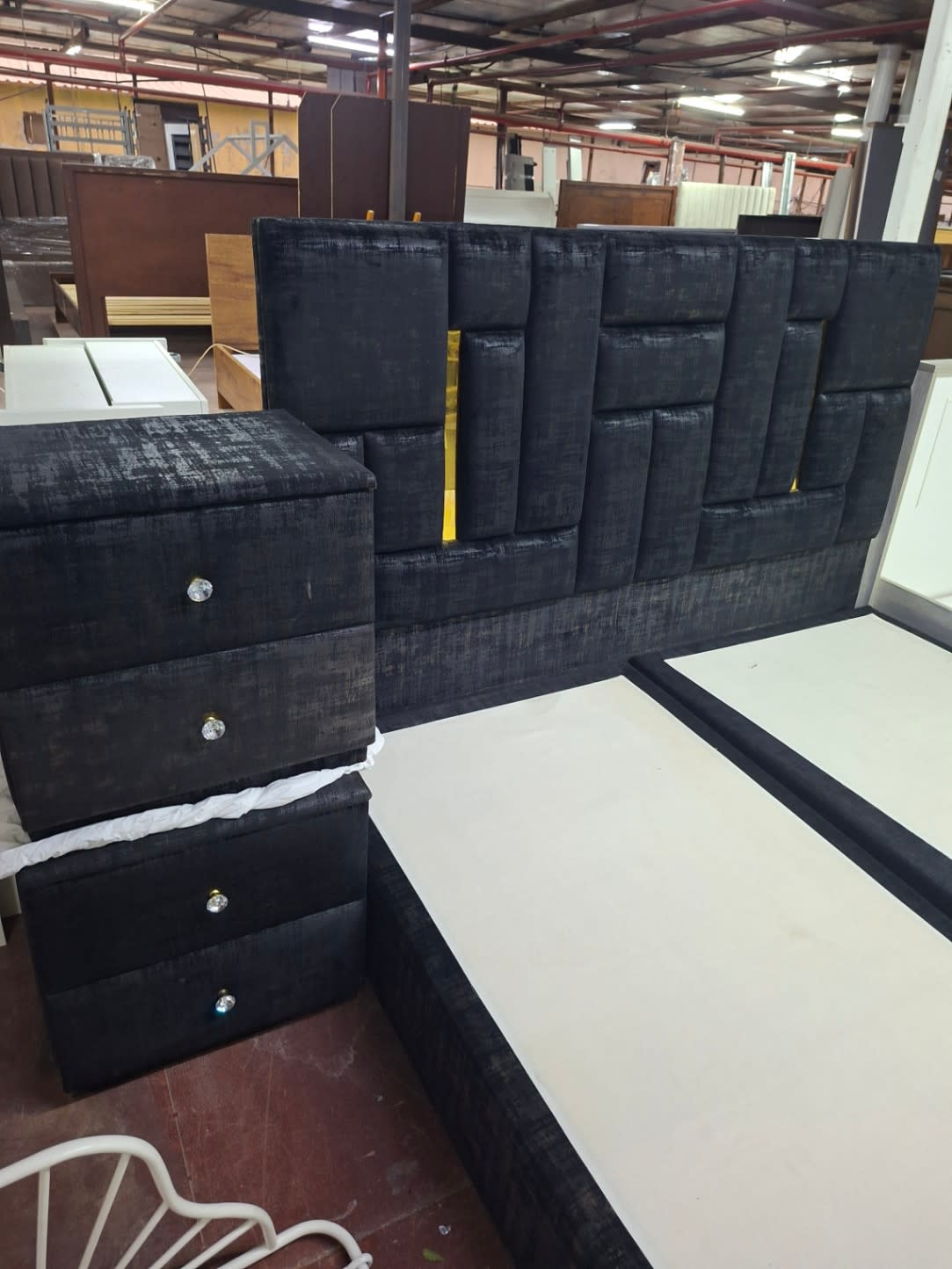 Double Bed Frame with Two Nightstands 3