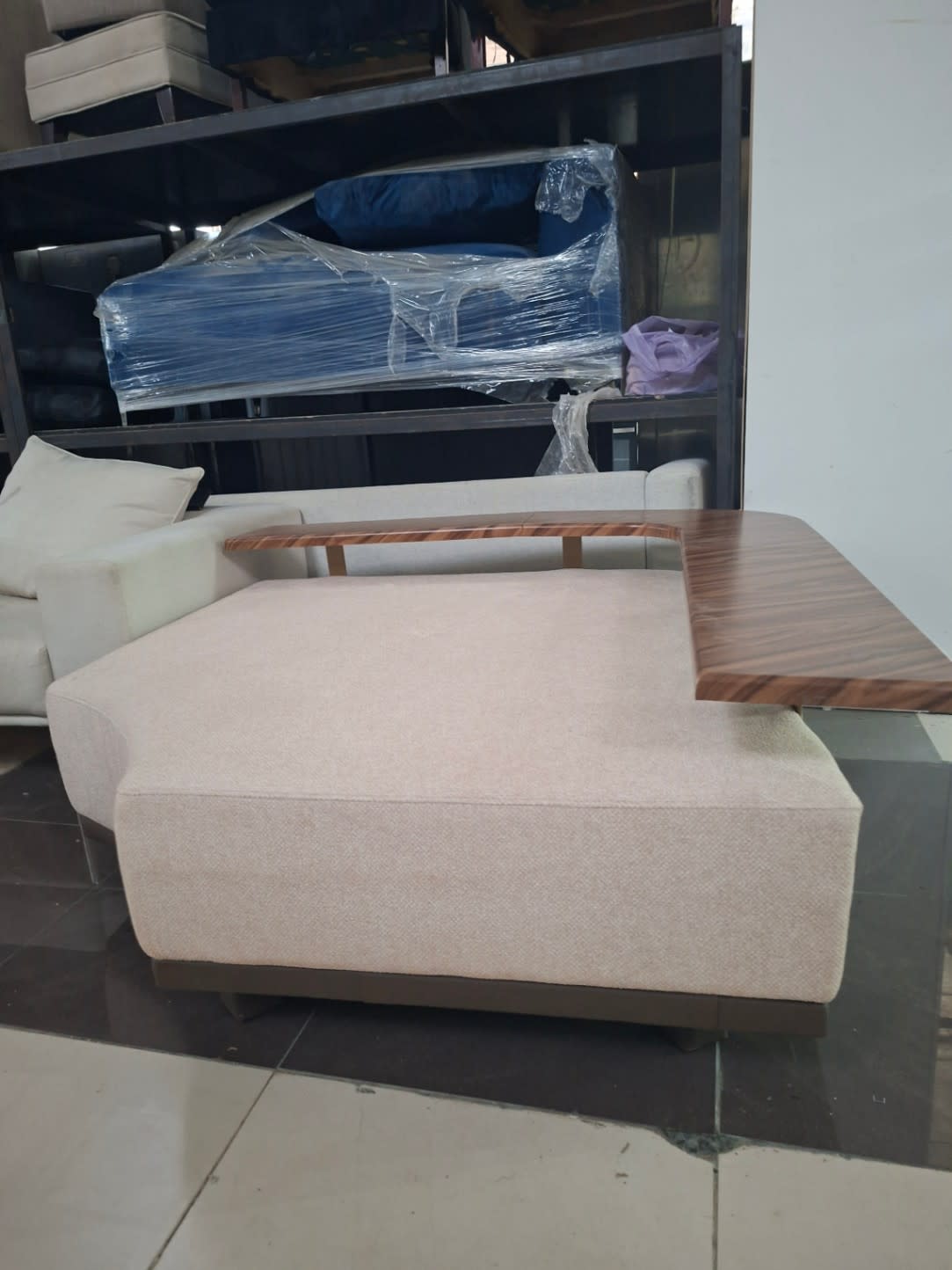 Corner Ottoman with Wooden Surround