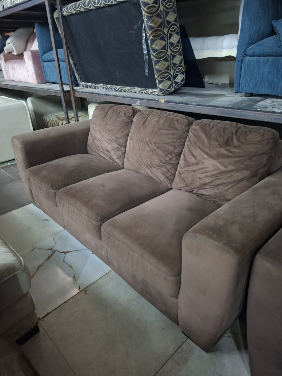 3+2+1 Sofa Set Brown Suede