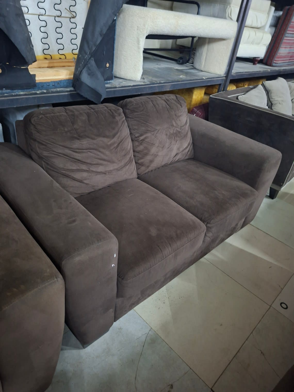 3+2+1 Sofa Set Brown Suede 2