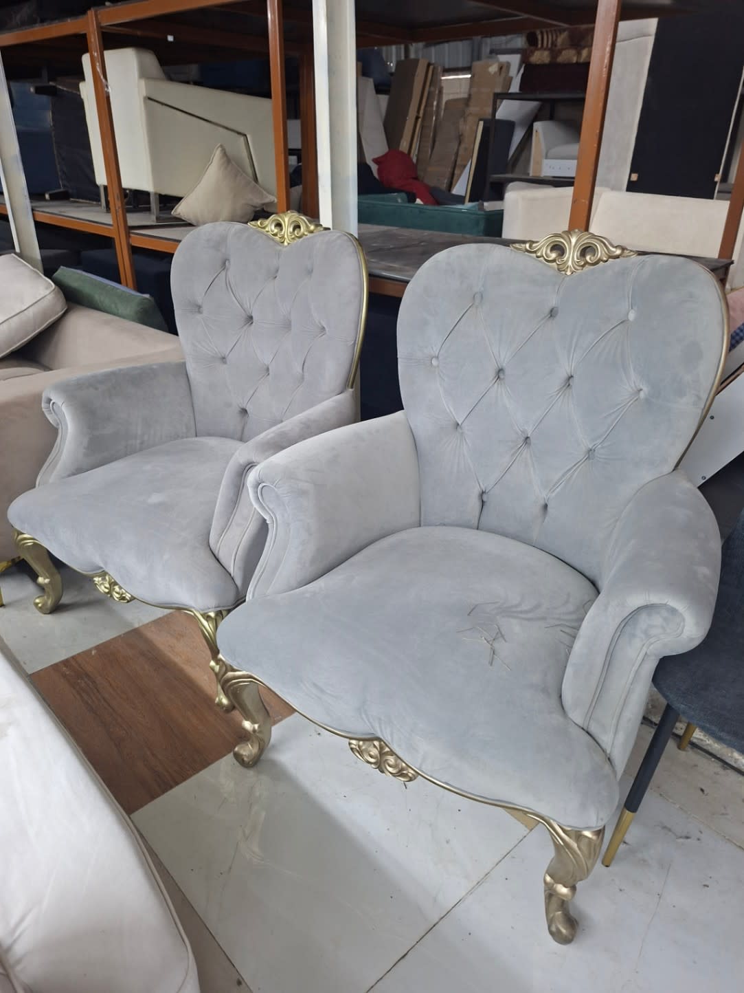 Tufted Accent Armchair Pair