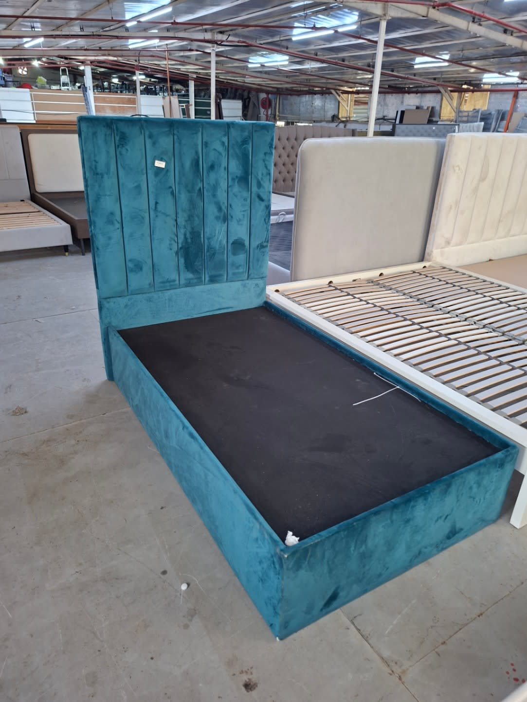 Single Bed Frame with Upholstered Headboard 2
