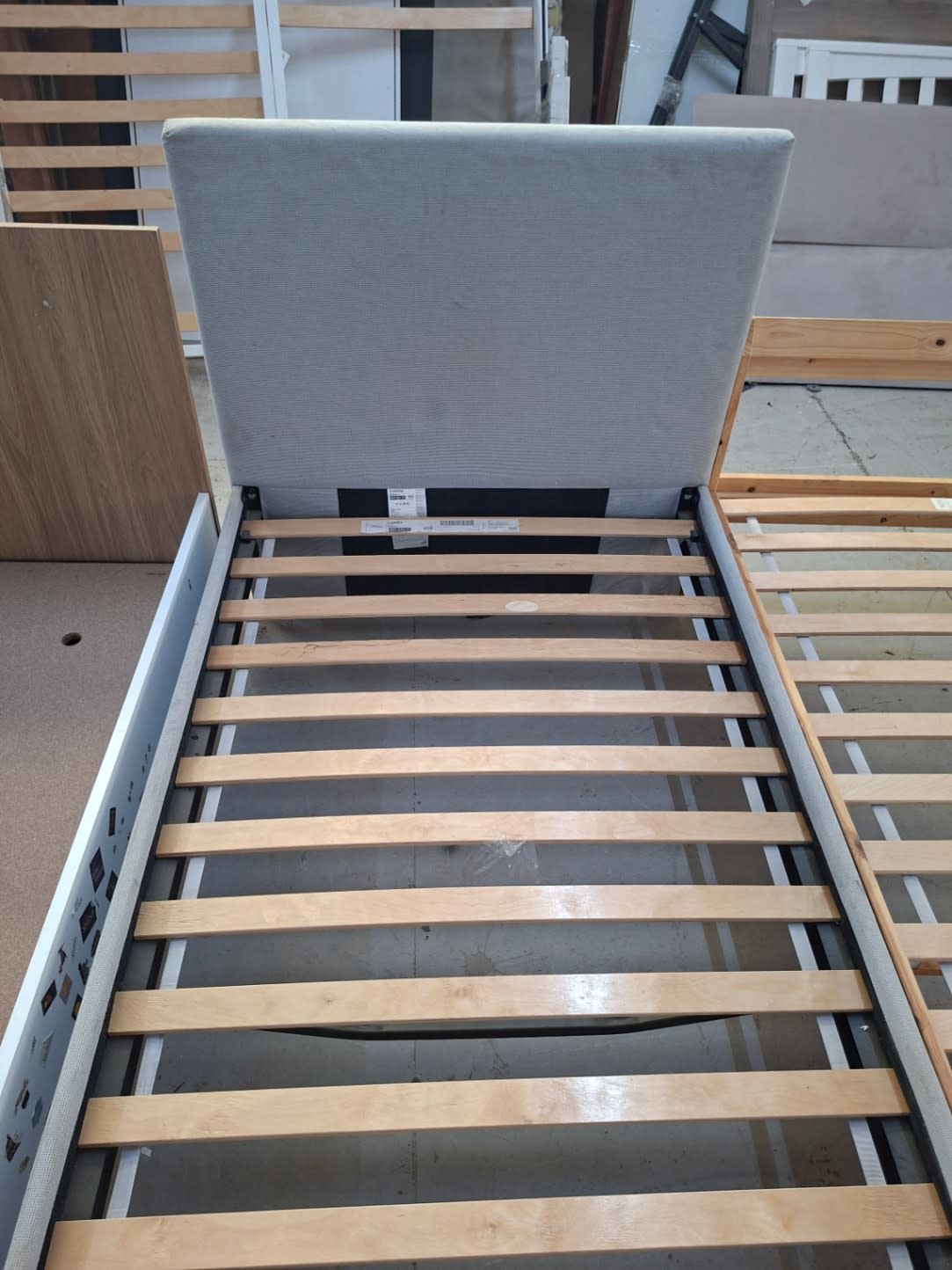Single Upholstered Bed Frame with Slatted Base 2
